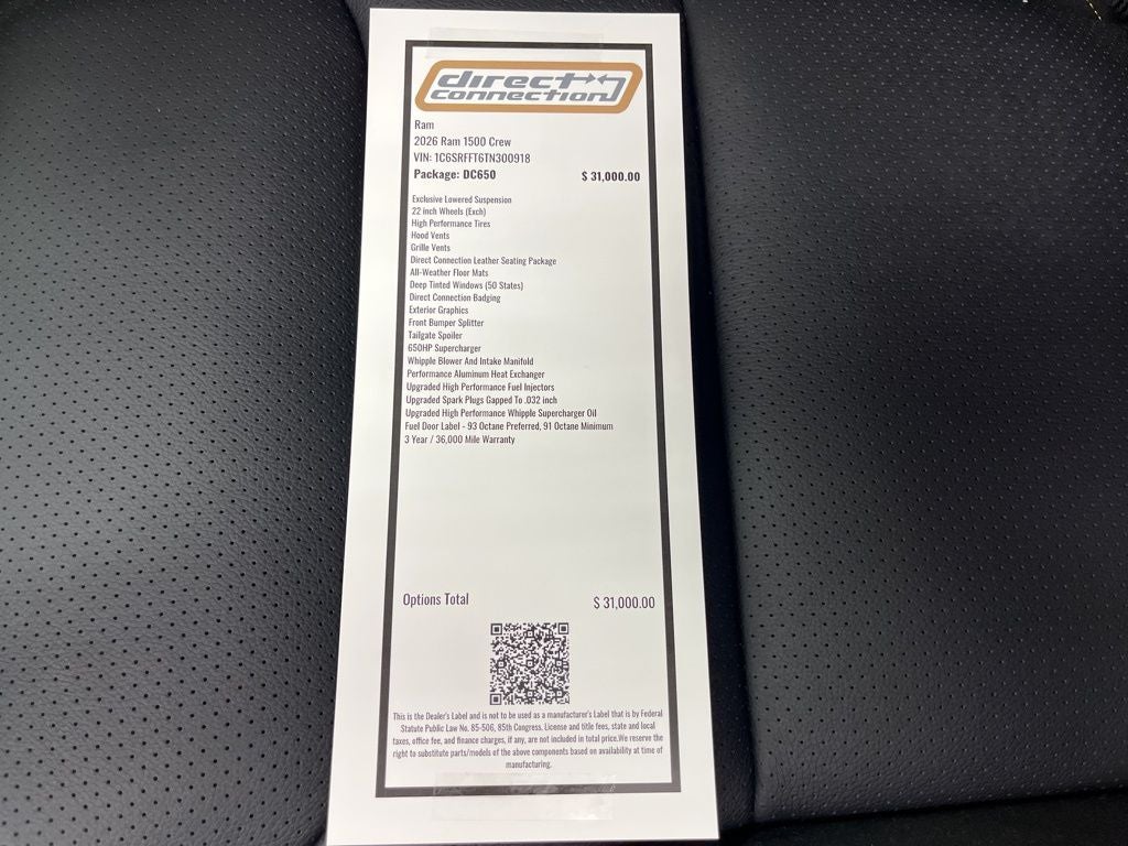 2026 RAM 1500 Big Horn/Lone Star DC 650