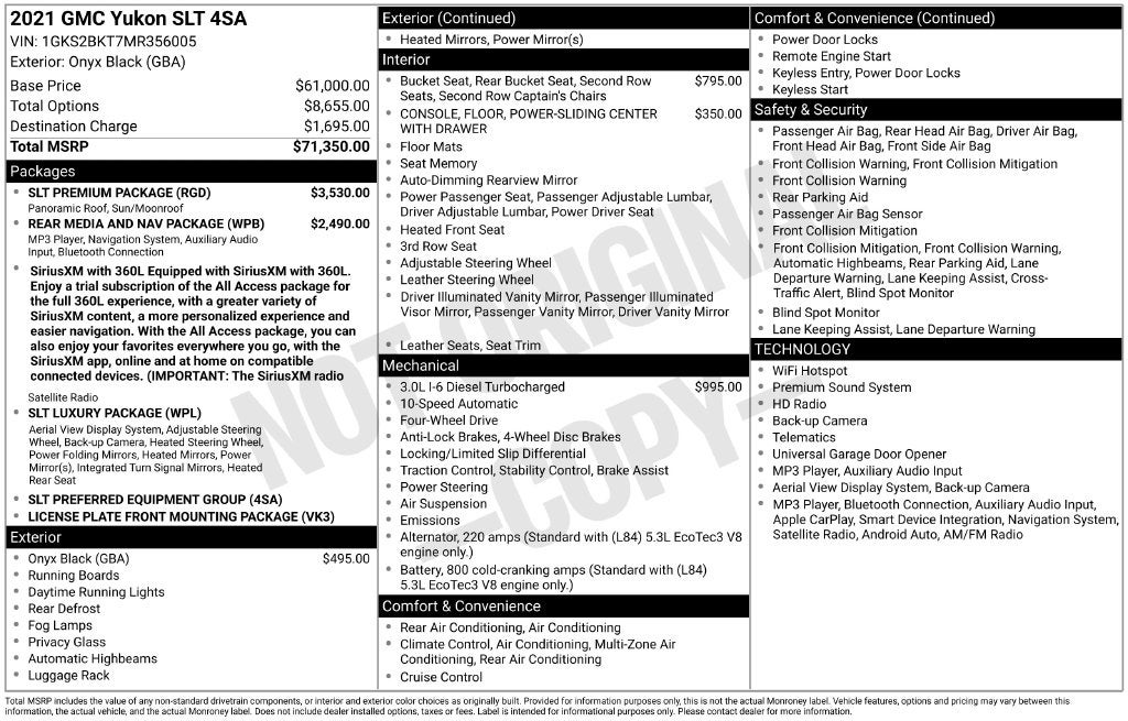 2021 GMC Yukon SLT