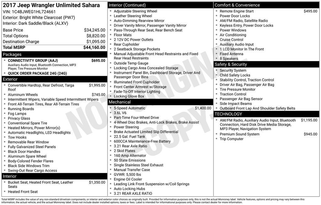 2017 Jeep Wrangler Unlimited Sahara