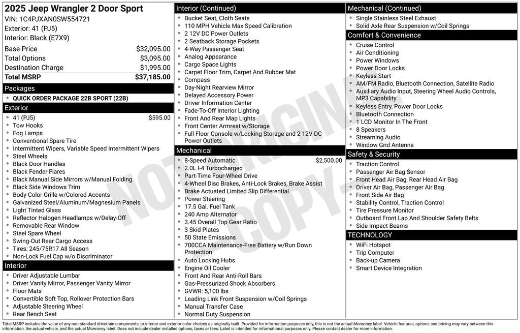 2025 Jeep Wrangler Sport