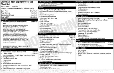 2020 RAM 1500 Big Horn/Lone Star