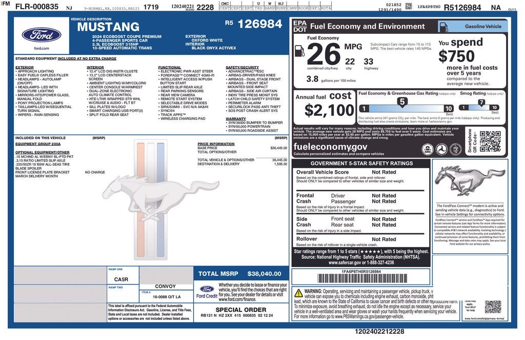 2024 Ford Mustang EcoBoost Premium