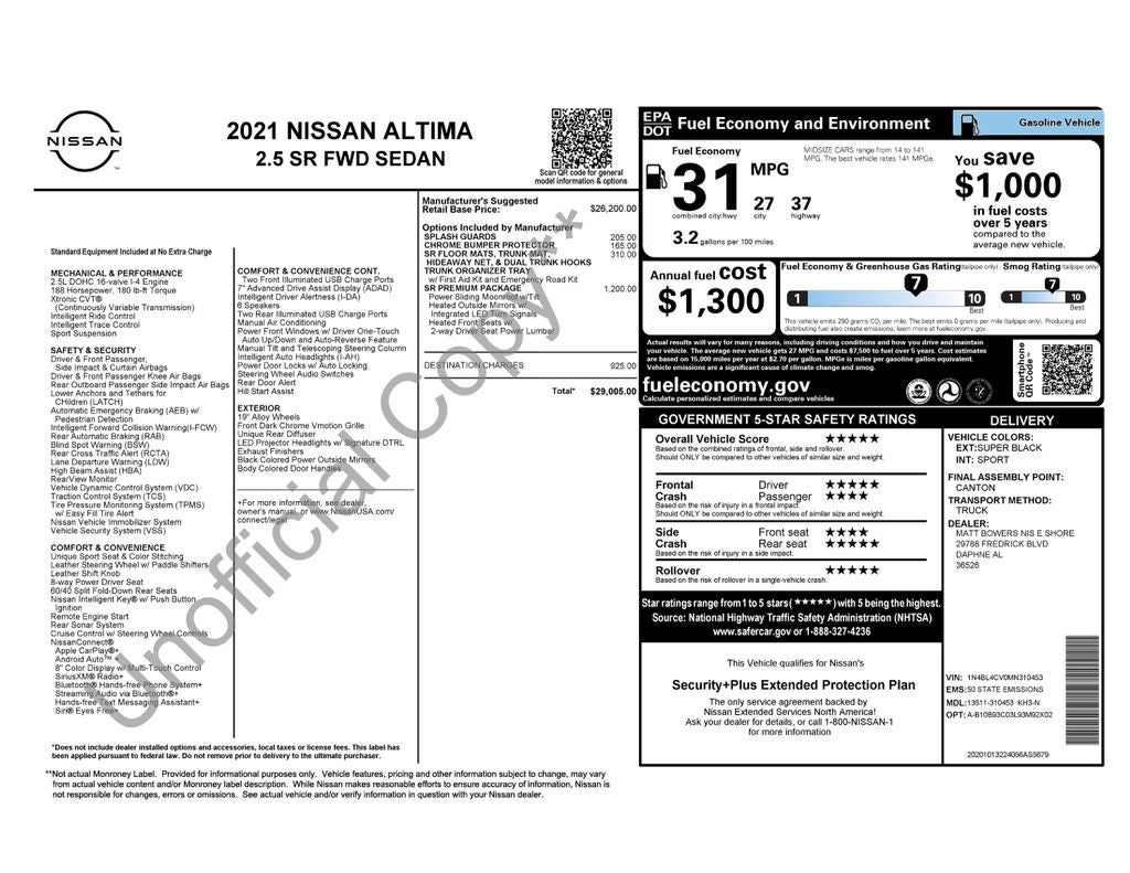 2021 Nissan Altima 2.5 SR