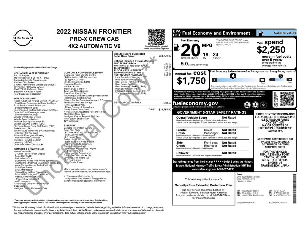 2022 Nissan Frontier PRO-X