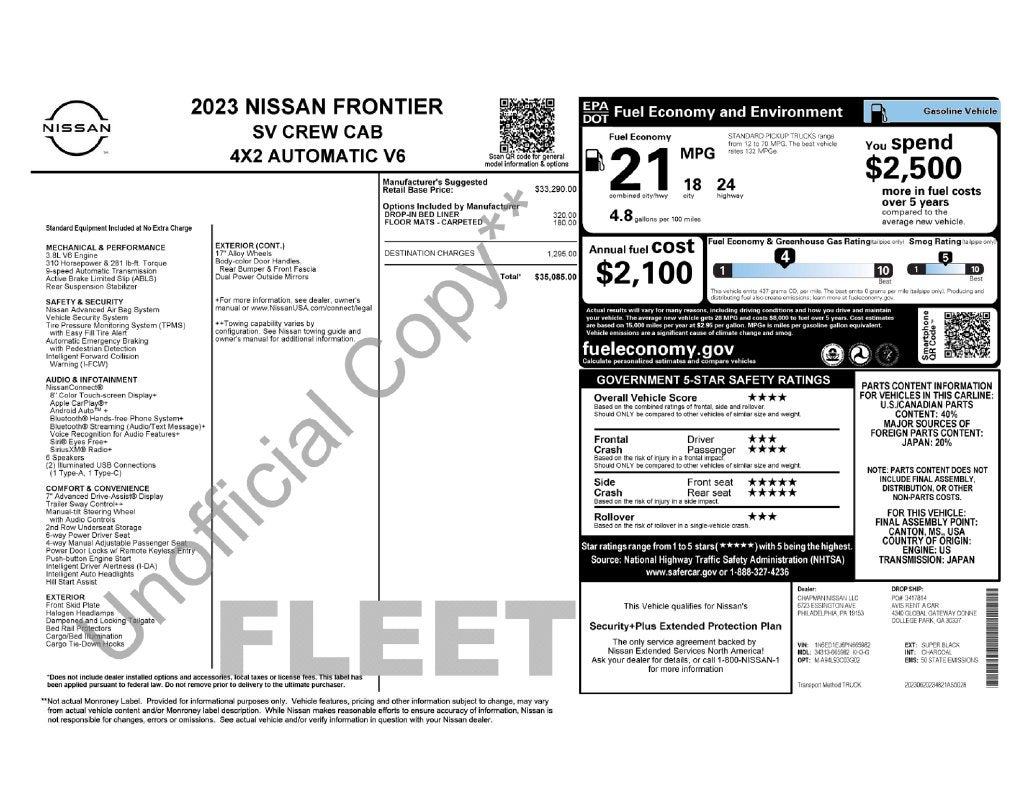 2023 Nissan Frontier SV