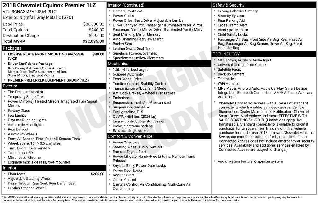 2018 Chevrolet Equinox Premier