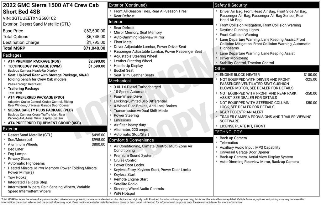 2022 GMC Sierra 1500 AT4