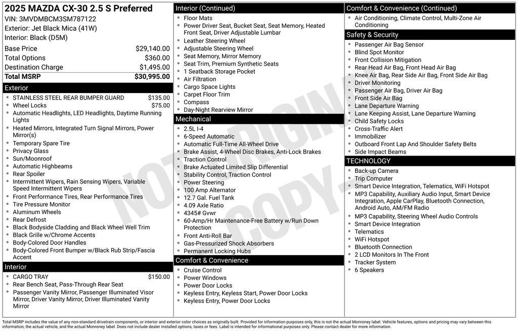 2025 Mazda Mazda CX-30 2.5 S Preferred Package