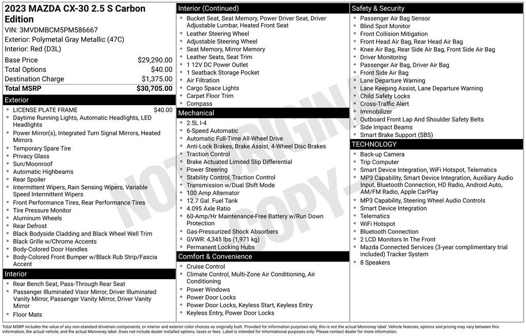 2023 Mazda Mazda CX-30 2.5 S Carbon Edition