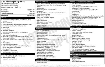 2019 Volkswagen Tiguan 2.0T SE