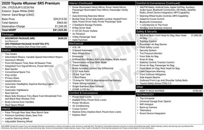 2020 Toyota 4Runner SR5 Premium