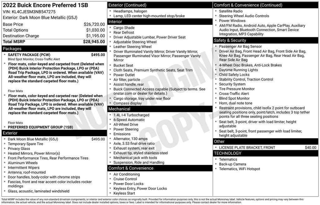 2022 Buick Encore Preferred